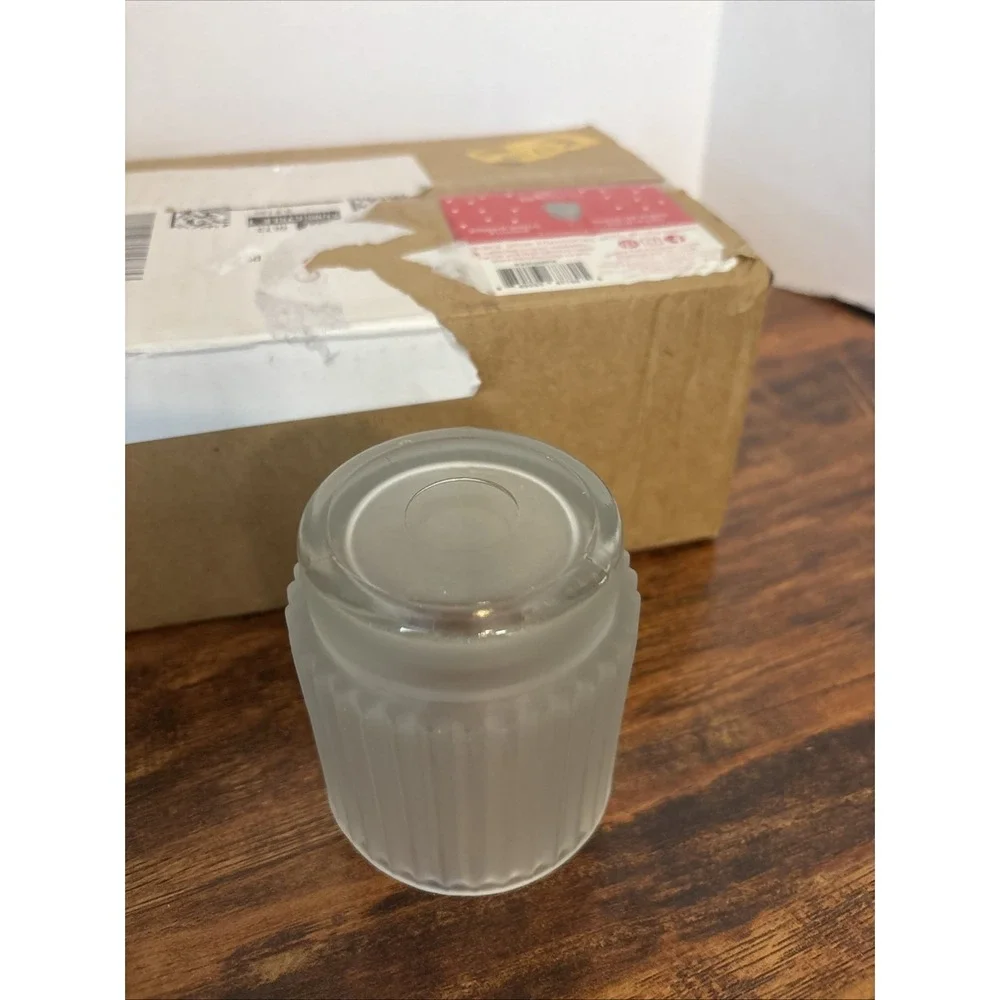Kate Aspen Vintage Ribbed Frosted Glass Tealight & Votive Candle Holders Set -6‎